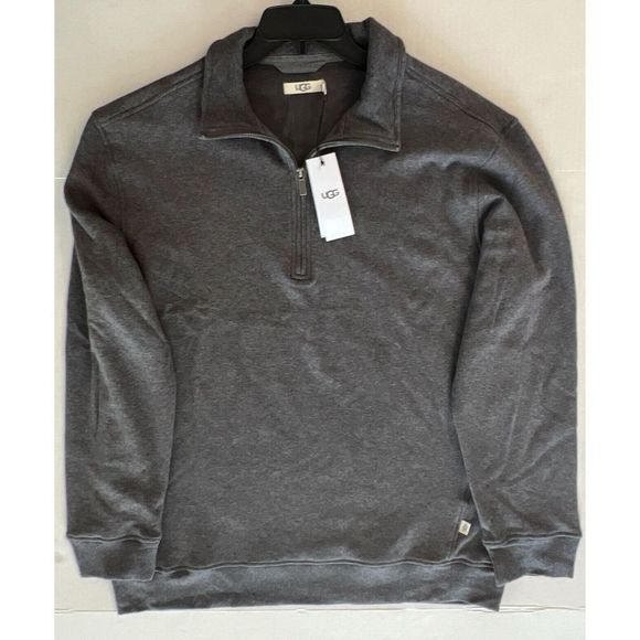 Ugg L102107 Mens Sz XL Grey Zeke Half Zip Fleece Pullover - Picture 4 of 6